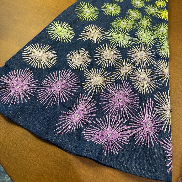 Vintage Dior SS 2002 'Firework' Flared Denim Trouser Pants (US 2) - Picture 3 of 16